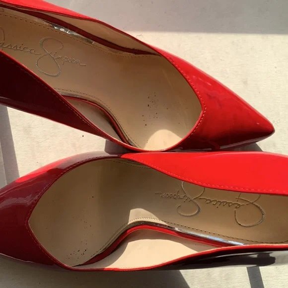 Bright Red Jessica Simpson High Heels - Picture 5 of 7